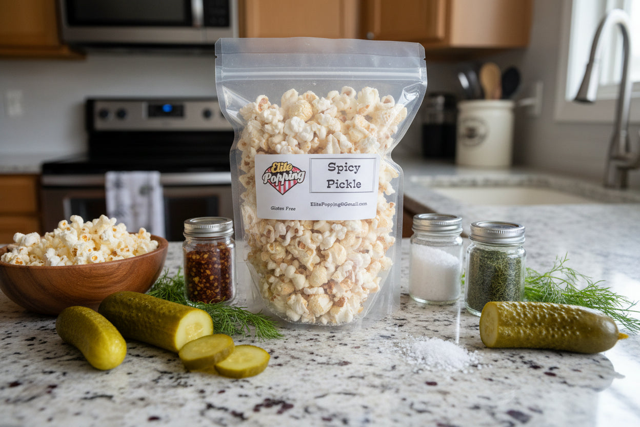 Spicy Dill Pickle Popcorn